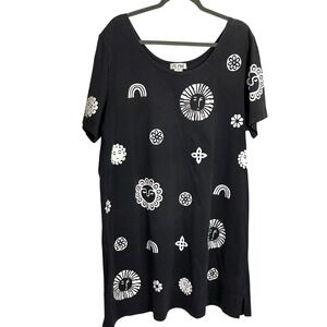 M Mac Vermont Country Store Womens Dress Size 2X Black Sun Rainbow Celestial USA